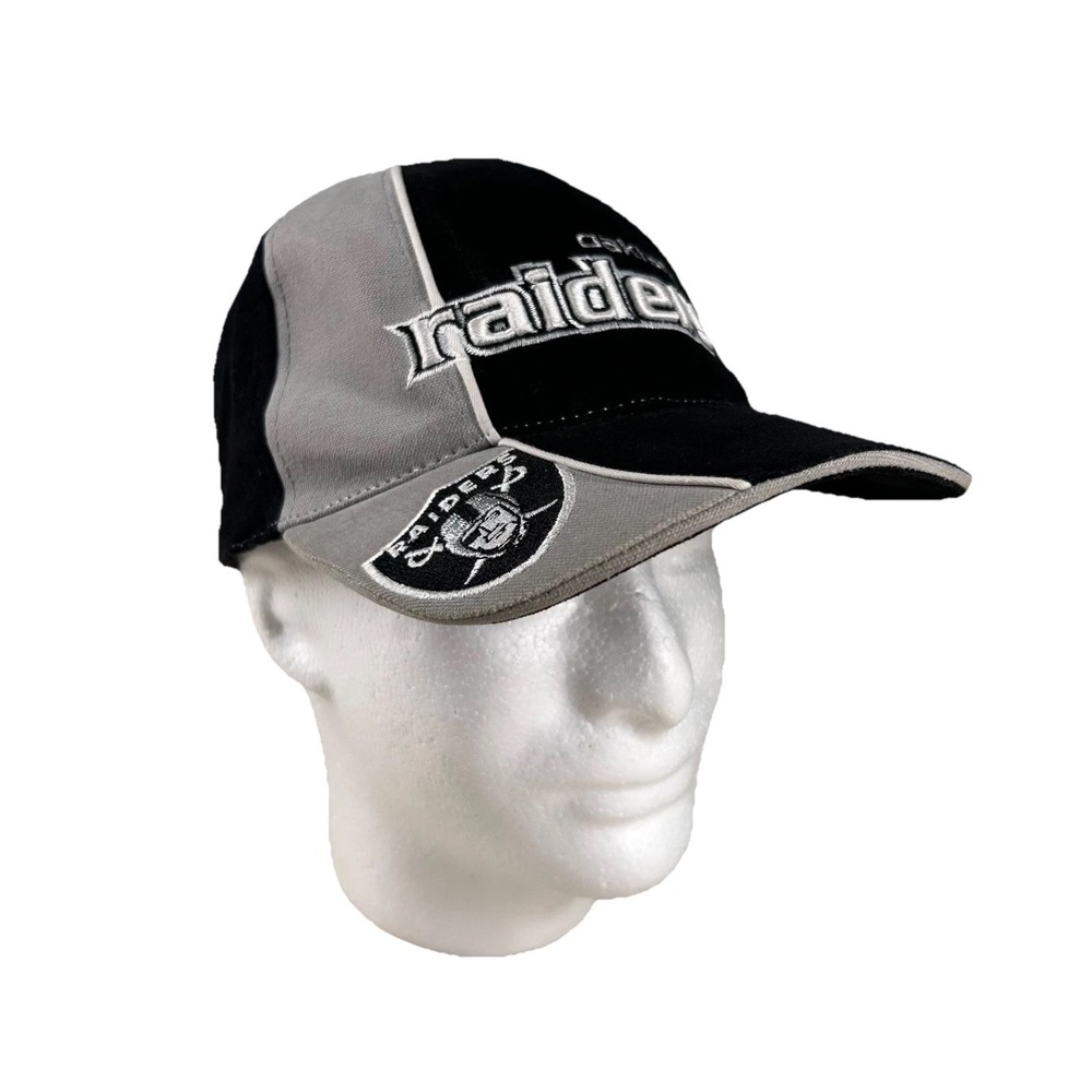 Vintage Reebok Raiders Hat Pro Line NFL Football Oakland Y2K 90s Strapback
